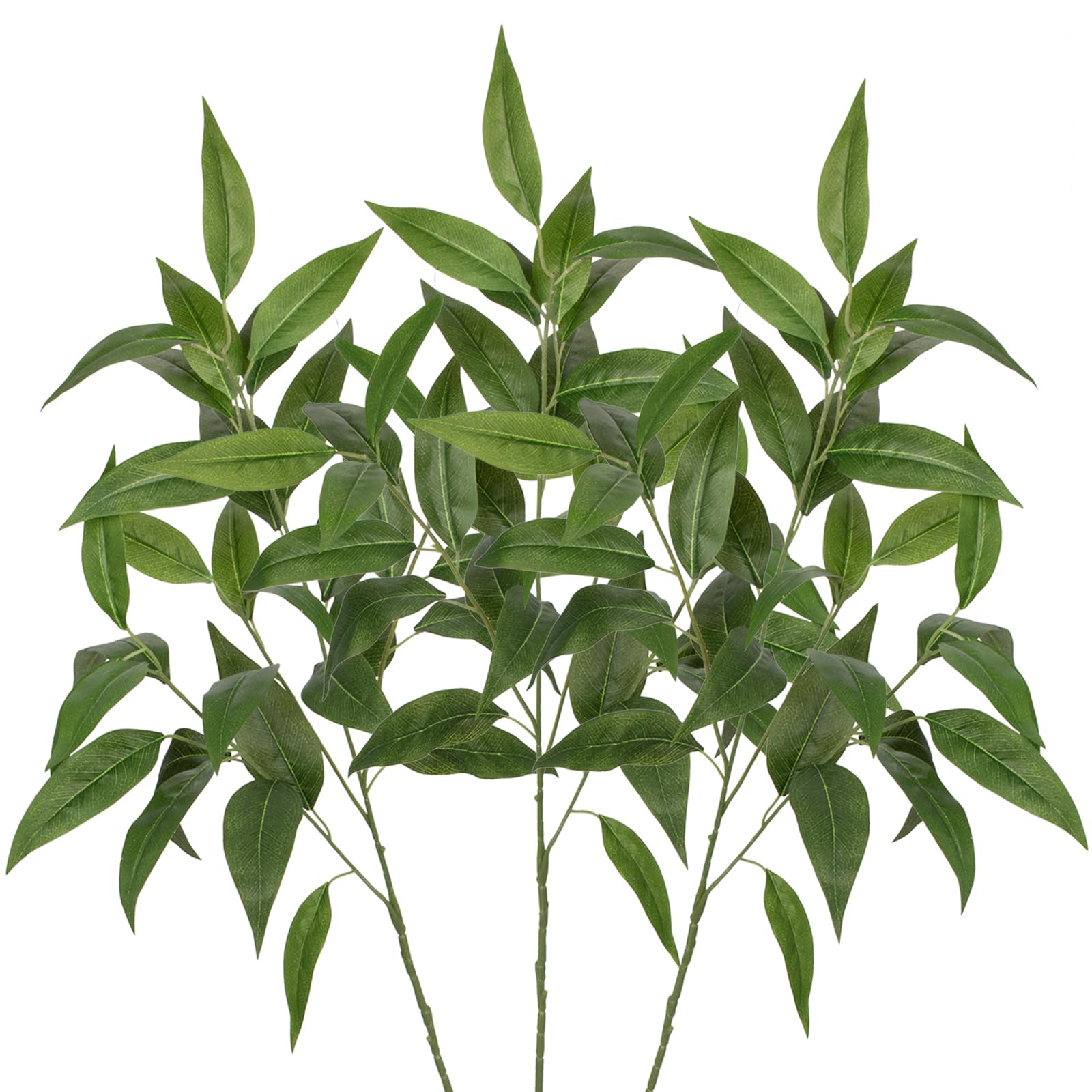 Oairse 3PCS Artificial Eucalyptus Stems 100cm Long Stem with Green Eucalyptus Leaves Fake Silk Eucalyptus Branches Faux Greenery for Flower Arrangement Home Office Wedding Centerpiece Decoration