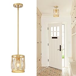 Gold Pendant Lights Kitchen Island, Crystal Pendant