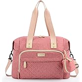 Tuwubi Diaper Bag Tote,Baby Diaper Bag with Pacifier Case Large Travel Diaper Tote Caddy for Mom and Dad Multifunction Large Baby Bag - Pink