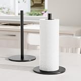 niffgaff Classic Fashion Black Paper Towel Holder Stainless Steel Countertop view 2