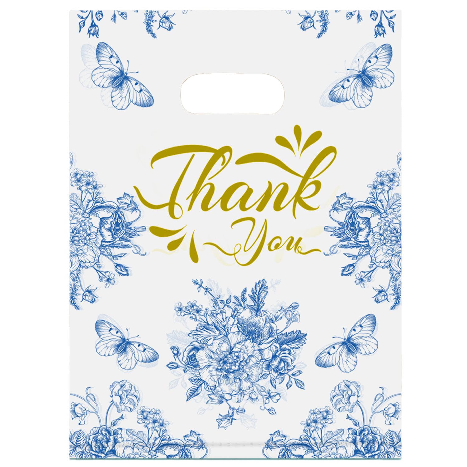 Photo 1 of Joyhey 100 Count 7.8" x 9.8" Plastic Merchandise Bags, Shopping Retail Boutique Bags with Die Cut Handles - Thank You-5
