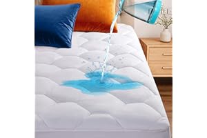 SOFTHOUR Twin XL Quilted Waterproof Mattress Pad Cover,Soft Mattress Pad Cover, Waterproof Mattress Protector Stretches up to 16” Deep Pocket-Hollow Alternative Filling-Cooling Mattress Topper