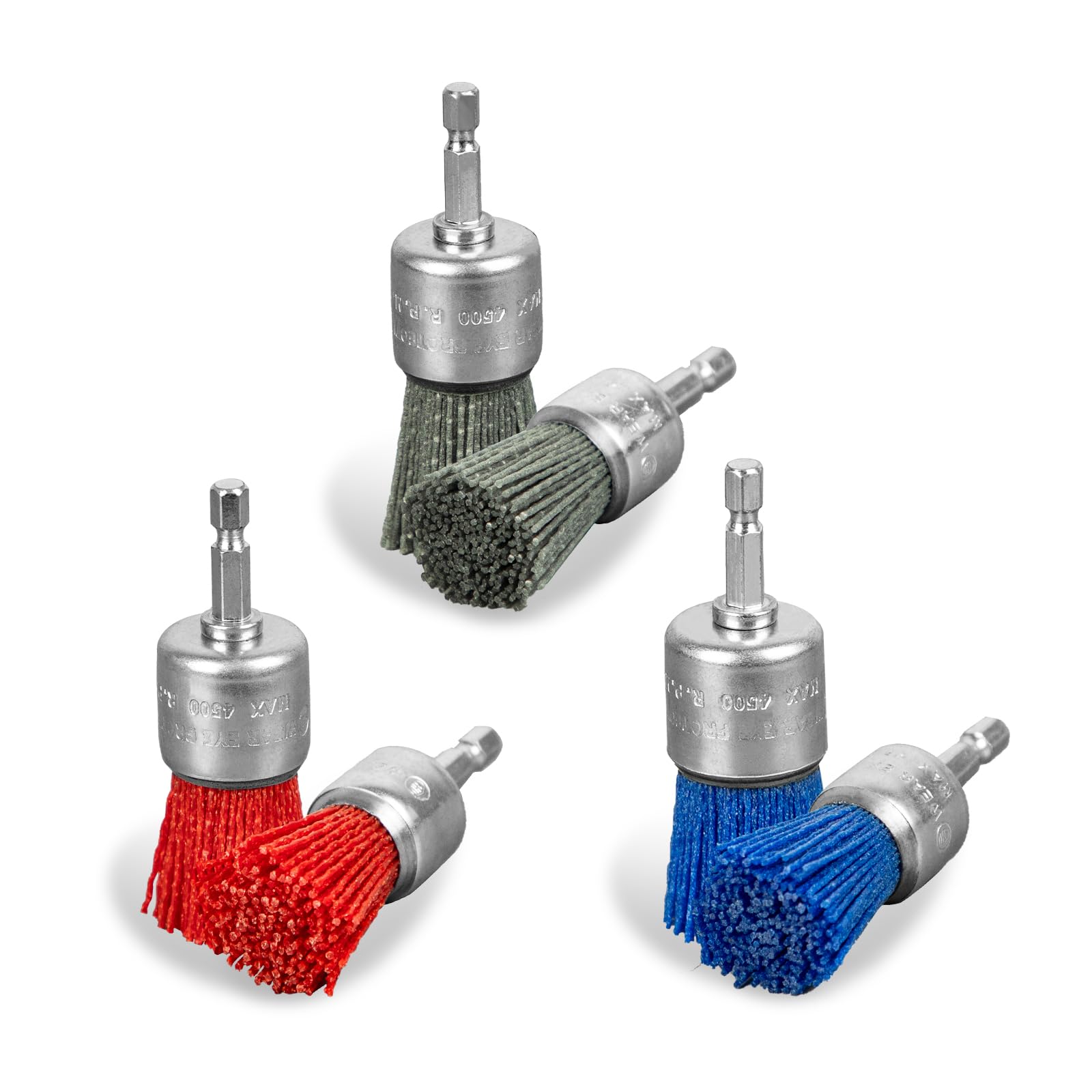 Photo 1 of SALI 6 Pack Pen Brush Nylon Filament Abrasive Wire Brush Wheel with 1/4 Inch Hex Shank, 2 Sizes Nylon Drill Brush Set for Removal of Rust Corrosion Paint