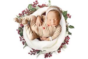 ForBaysy Newborn Baby Christmas Photo Props Outfit Infant Boys Girl Photoshoot Costume Red jumpsuit With Xmas Hat