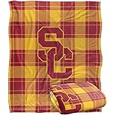 LOGOVISION University of Southern California Campus Plaid Spirit Silky Touch Super Soft Throw Blanket 50"x60"