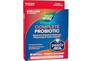 Nature's Way Complete Probiotic Pearls, Supports Digestive Balance*, 1 Billion Live Cultures, Supplement for Men and Women, No Refrigeration Required, 90 softgels