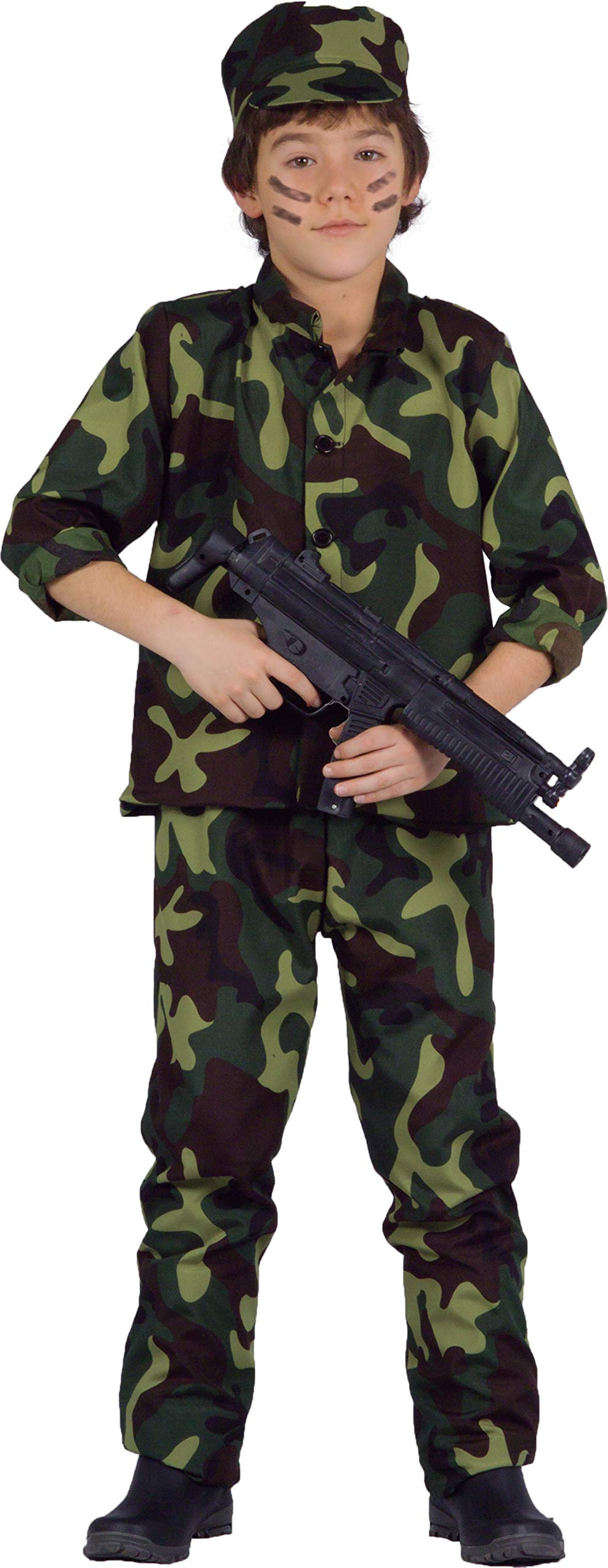 Ciao 27156.5-7 Hello Military Costume Child (Size 5-7 Years), Camouflage, Unisex