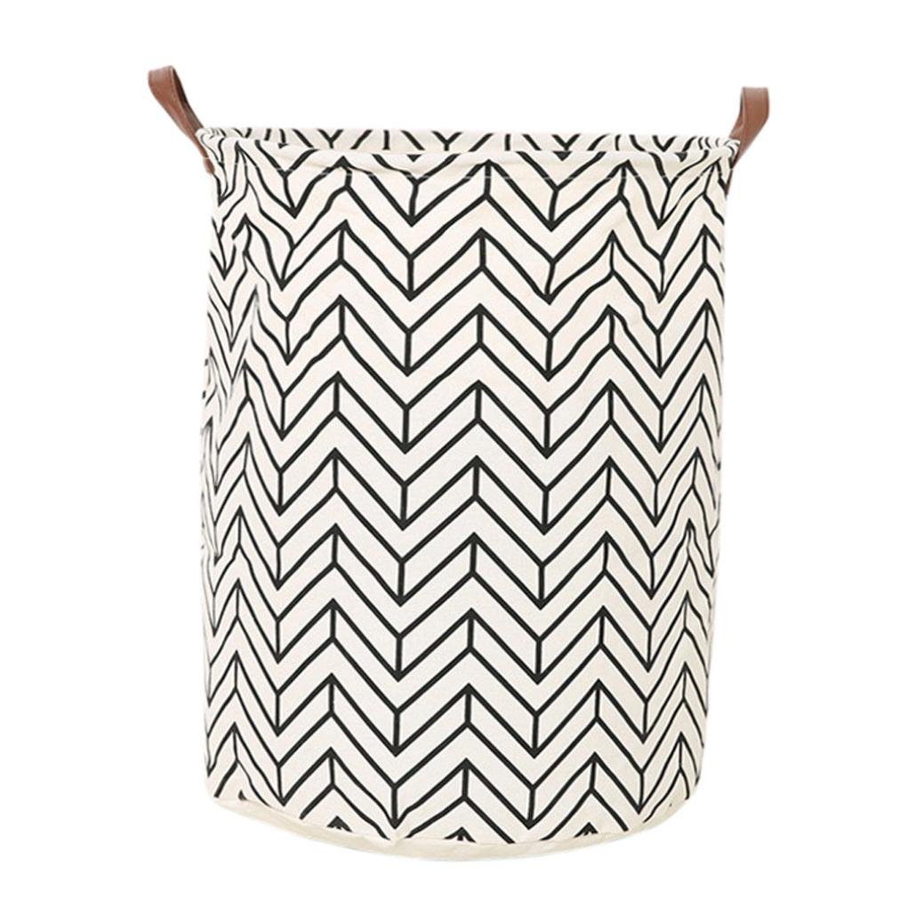 Storage Box,IEason Clearance Sale! Waterproof Canvas Sheets Laundry Clothes Toy Basket Folding Storage Box (A)