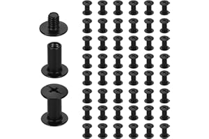 HARFINGTON 50set Chicago Screw M5 x 10mm 12mm Length Metal Phillips Nail Rivet Stud Screw Bolts Rivets Binding Post Screw for