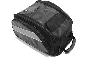 MZS Motorcycle Tank Bag, 19L-24L Expandable Strong Magnetic Gas Tank Bag, Dual Use Waterproof Motorbike Helmet Bag Luggage Storage Backpack fit Street Enduro Sport Adventure Cruiser Touring Bike