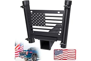 HTZSSON Hitch Mount Flag Pole Holder, Fits Standard 2" Trailer Hitch, Compatible with Trucks RV Trailer SUV Pickup Camper