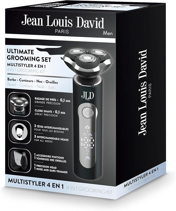 Rasoir Barbe Électrique 4 en 1 – Rasage 0,1 mm – Tondeuse Nez, Oreilles Et Finitions – Têtes Flottantes Précises – Batterie Lithium Rechargeable USB-C – Set Complet Grooming Homme — photo 3 sur 5