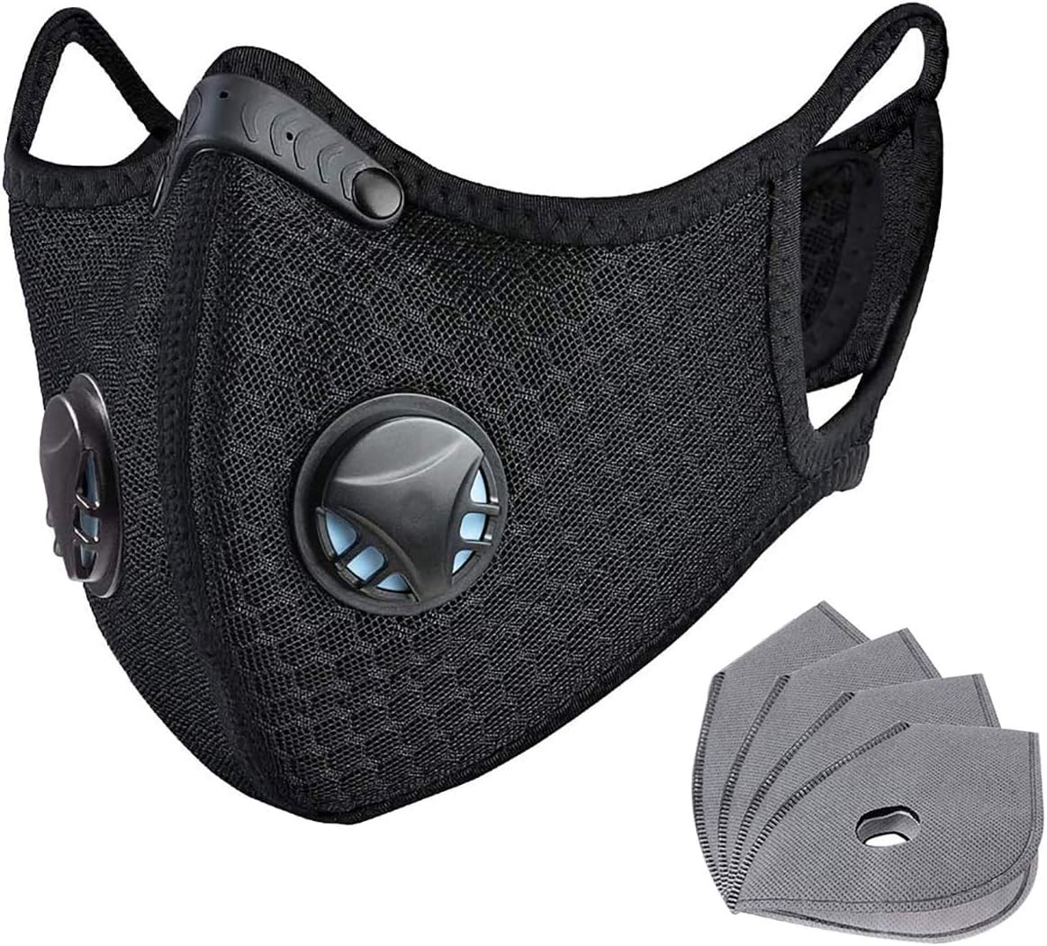 standardrich Face Cover with 4 Active Carbon Filters, Men's and Women's Universal Face Cover