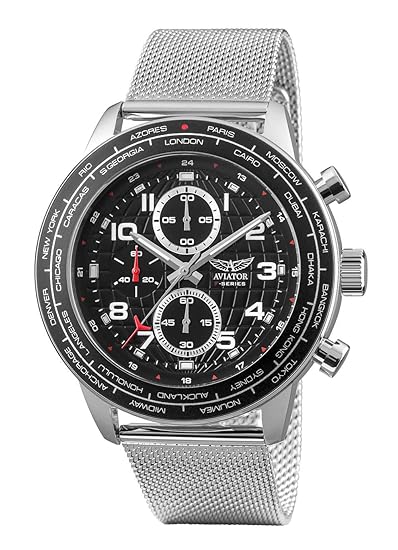 Aviator AVW83507G411 Chronograph World Cities Herren-Armbanduhr