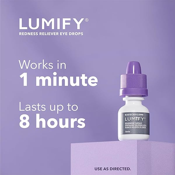 LUMIFY REDNESS RELIEVER EYE DROPS, FOR WHITER & BRIGHTER LOOKING EYES, 0.25 FL OZ (7.5 ML)