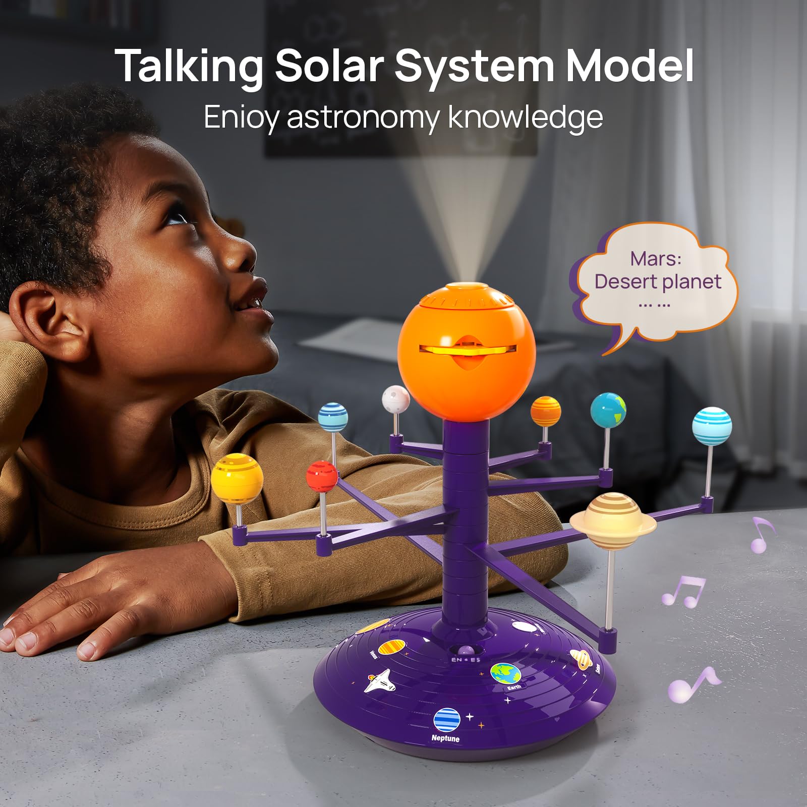 Science Can Solar System for Kids, Talking Astronomy Solar System Model Kit, Planetarium Projector with 8 Planets STEM Space Toys for 3 4 5+ Years Old Boys Girls