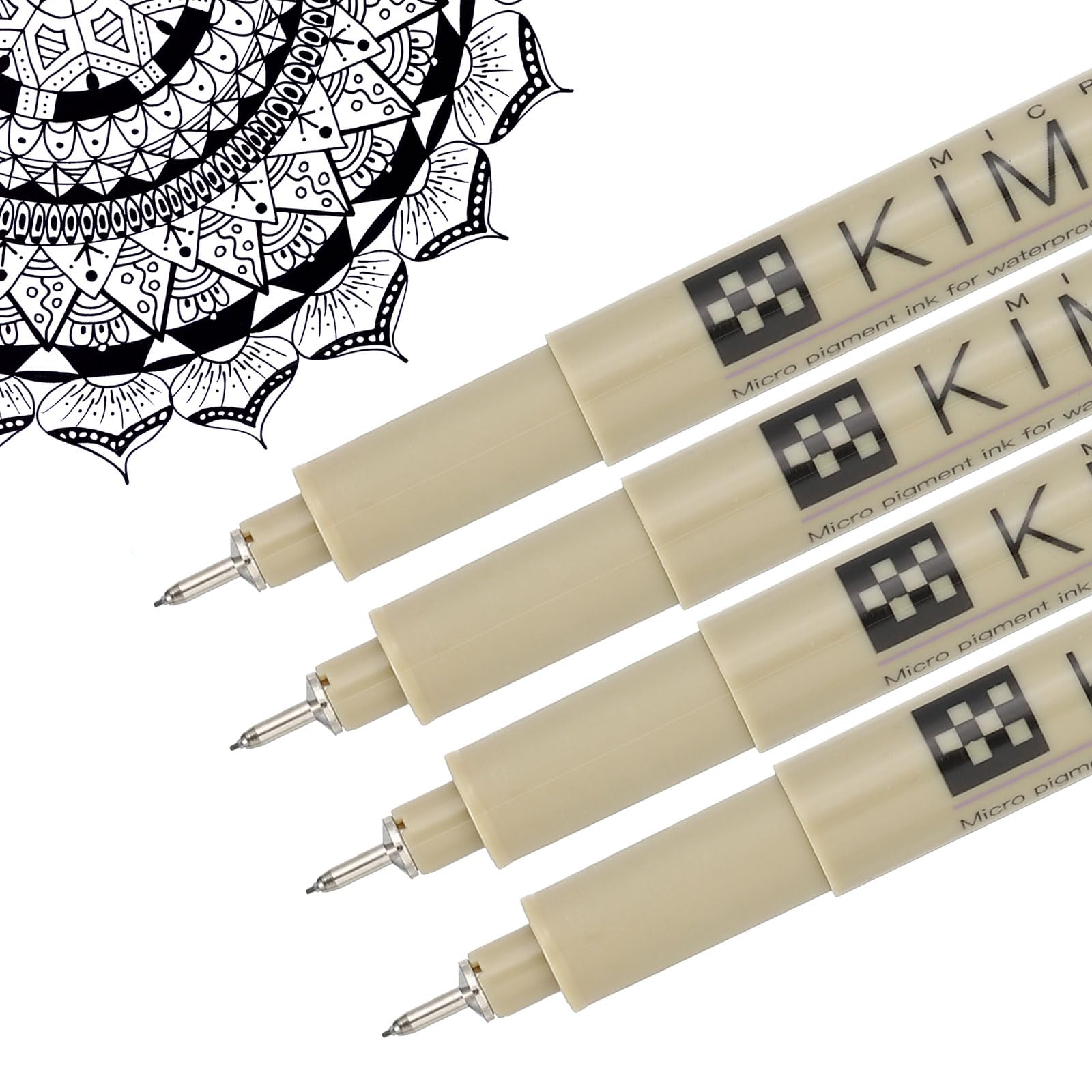 PATIKIL Micro Pen Fineliner Pens, 4Pcs 0.2mm Fine Point Drawing Pens Waterproof for Archival Artist Calligraphy Illustration Journaling Sketch, Black