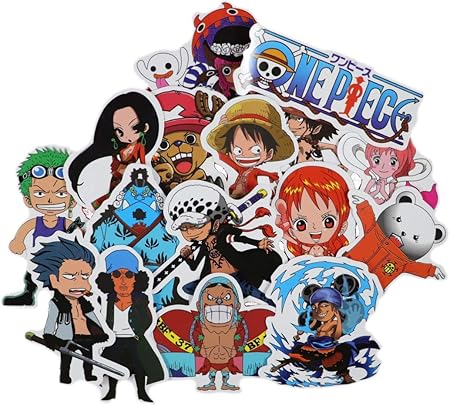 Amazon ステッカーショップ 48個ワンピース アニメ アニメ ラップトップ ステッカー 防水スケートボード パッド マックブック カー スノーボード 自転車 荷物デコレーション シール ステッカー おもちゃ