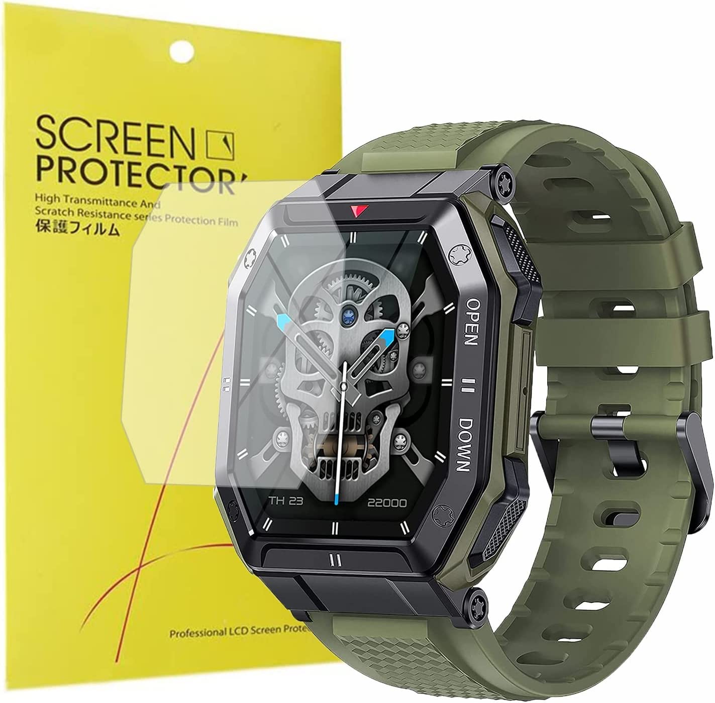 Blueshaweu Compatible for LIGE Smart watch 1.85" Screen Protector, [6 Pack] Full Coverage TPU Clear Film Compatible with LIGE K55 Smart watch 1.85 Inch (6 pack)