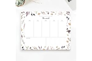 Bliss Collections Weekly Planning Pad, To Do List Notebook - Undated Tear-Off Sheets Notepad - Work Calendar, Organizer, Scheduler for Goals, Tasks - Shade Garden, 8.5" x 11", 50 Sheets