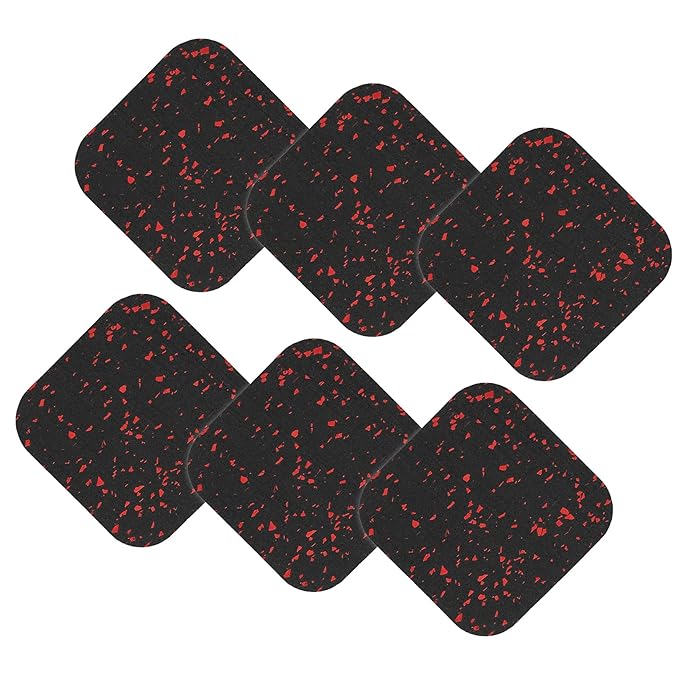 6pcs Running Machine Mats AntiSlip Shock Absorbing Rubber Pads for Gym