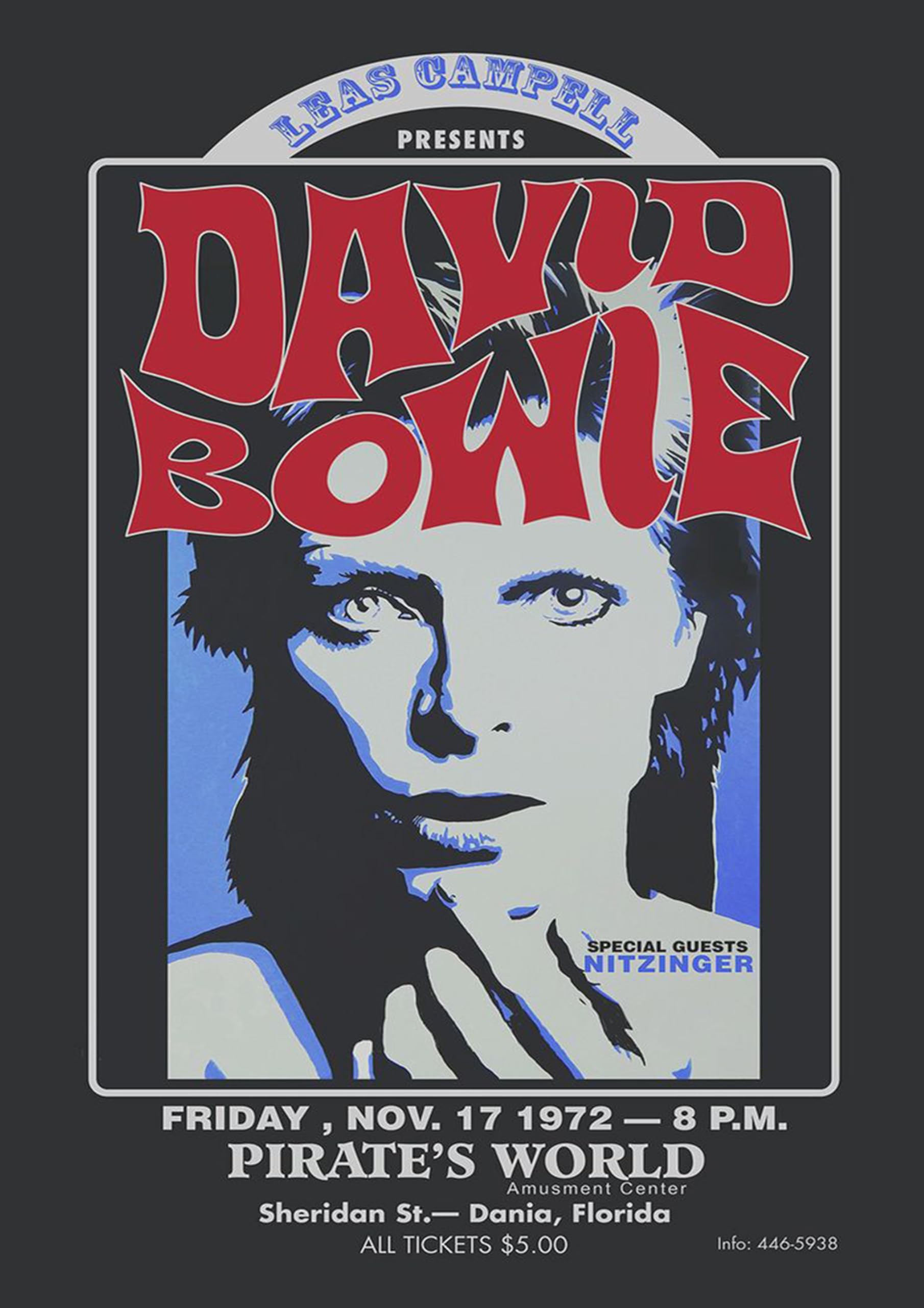 David Bowie Retro Vintage Rock Concert Gig Poster Wall Art A4