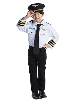 Dress Up America Airline Pilot Rollenspiel Kostüm für Kinder von 3-6 Jahren