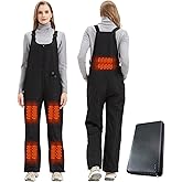 RCVICTY Heated Womens Snow Bibs, Waterproof Insulated Ski Overalls for Women, Lightweight Heated Pants for Work
