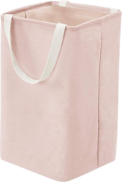 Amazon Basics Rectangular Fabric Storage Bin Tall Cube Dusty Pink