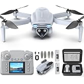Camera Drone with Screen on Controller, Brushless FPV Drone for Kids, Beginners &amp; Adults, 360&deg; Flip, Gesture Control, One-Key Start, 2 Batteries, 30 Min Flight