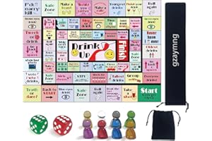 gzaymng Drinking Board Games for Adults, Leather Mat Drinking Board Game, Hilarious Party Games for Bachelorette, Tailgate Night (2-8 Players, Age 21+) (Multicolor)