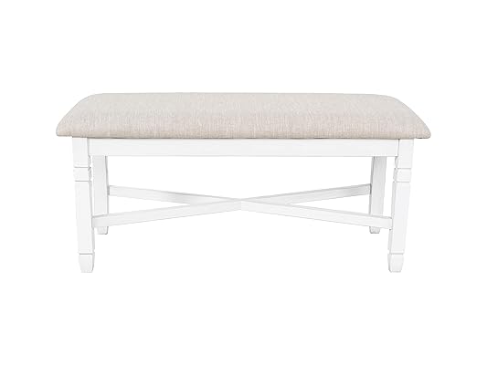 New Classic Furniture Prairie Point Dining Bench, Cottage White