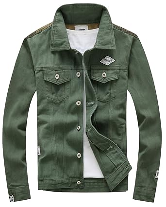 army green denim jacket mens
