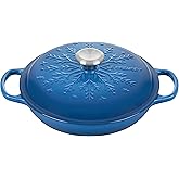 Le Creuset Noël Collection Signature Enameled Cast Iron Snowflake Braiser, 2.25 qt., Marseille