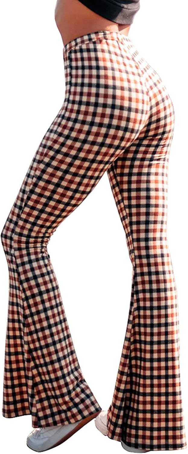 tartan wide leg trousers