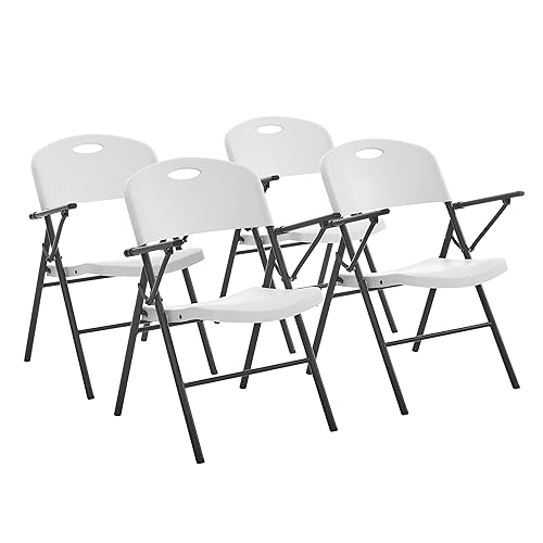 BalanceFrom Folding Plastic Chair With 500-Pound Capacity, White, 2 - View #4