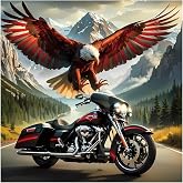 Kulvci Motorcycle and Eagle Diamond Art Painting Kits for Adults, 12x12inch | Diamond Art Kits for Beginners, 5D DIY Full Drill Gem Craft for Home Decor Gift