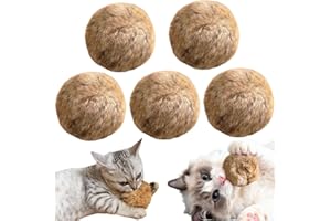 Rabbit Fur Balls for Cats, Furry Catnip Toy Ball, Soft Fluffy Washable Cat Toys Ball for Bunny Kicks & Chase Games,for Indoor