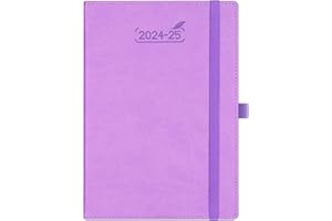 BEZEND Planner 2024 2025, 18 Months (July24-Dec25) [Lavender] 5.8" x 8.5", Academic Year Planner, Daily Weekly and Monthly Calendar with Pen Holder, Vegan Leather Hard Cover