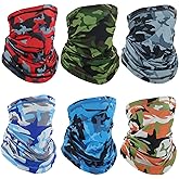 Arsvetu 6 Pack Neck Gaiter, UV Protection Cooling Breathable Face Mask, Hiking Scarf for Men Women