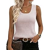 LaGracia Womens Tank Tops Cropped Scoop Neck Ribbed Knit Soft Sweater 2026