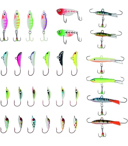 Lindy LPTKM05 Ice Perch Talker Tullibee 1 4/9 In - Esca Artificiale Per Pesca Sul Ghiaccio, Con Perle E Dischi In Ottone - 6