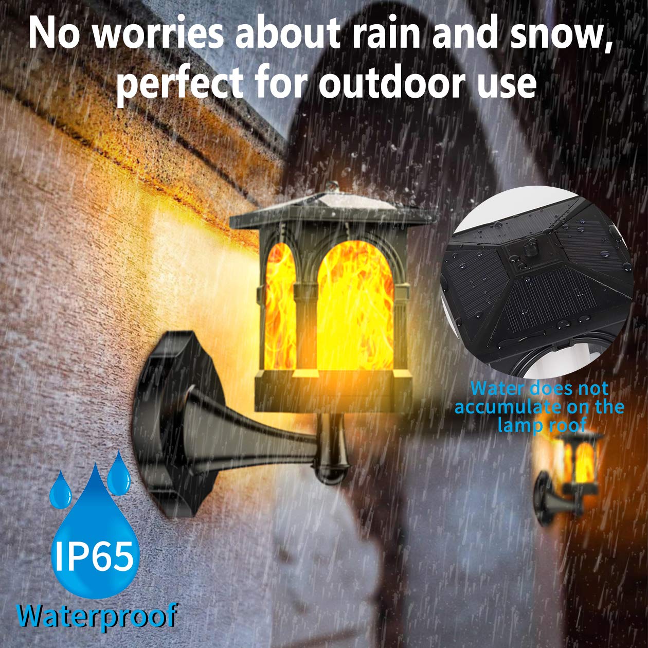 Marlrin Solarlampe Gartenfackeln LED Fackel Solarleuchte Solar Gartenleuchte Hängende Solarleuchten IP65 Wasserdicht 3Mode Mit Realistischen Flammen Auto EIN/Aus USB Wiederaufladbar (2 Stück)