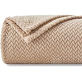 NEWCOSPLAY Super Soft Twin Blanket Brown Premium Silky Flannel Fleece Leaves Pattern Lightweight Bed Blanket All Season Use (Brown, Twin(60"x80"))