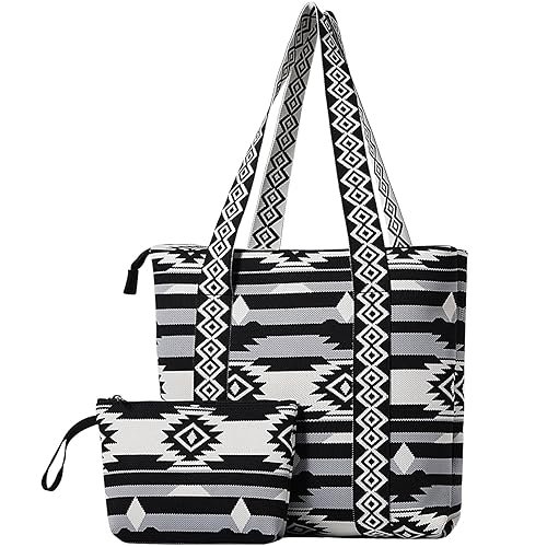 Tunpurle Tote Bag for Women, Boho Shoulder Purse, Hobo Handbags for Work, Beach, Travel, Womens Small tote with pouch