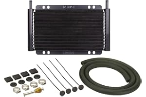 Derale 13502 Series 8000 Plate and Fin Transmission Oil Cooler, Black