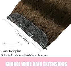 SURNEL Wire Hair Extension Human Hair Invisible