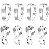 8Pcs 925 Sterling Silver Pendant Clasp Pinch Clip Bails for Jewelry Making, Slider Pendant Connectors with Open Loop, Sterling Silver Findings Jewelry Pendants Clasps for Necklace Charms