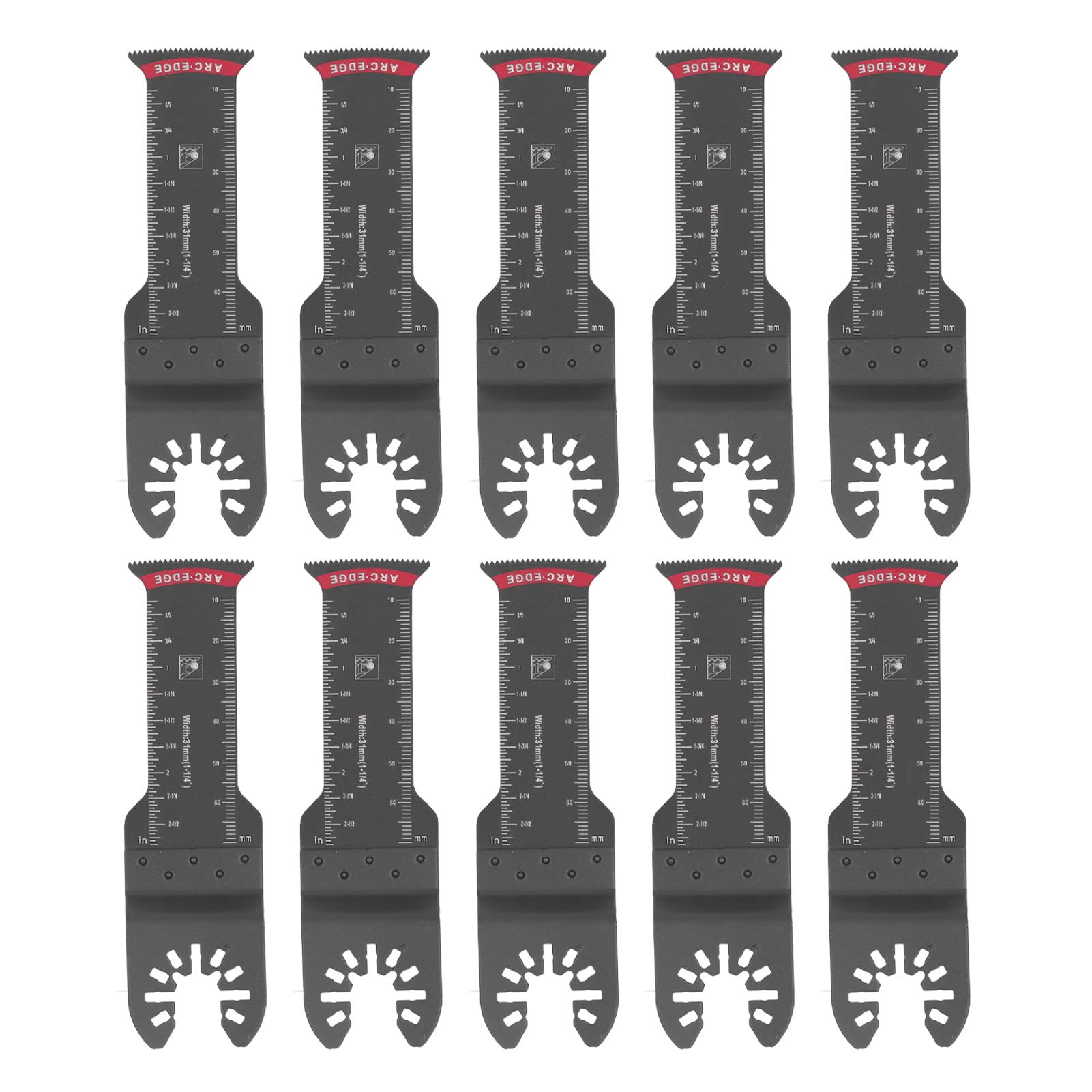 10Pcs Oscillating Saw Blades Wood Quick Release Multitool Blades Kit Curved Edge Oscillating Tool Blades Metal Wood Plastic Cutting Universal Tool 1.25in 31mm