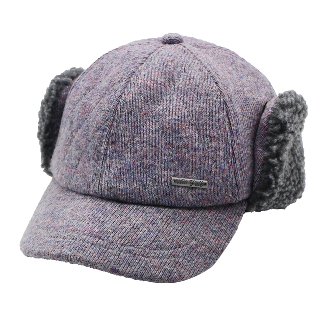Baseball Cap Mens Winter Hat With Ear Flaps Fits Y'all Winter Wool